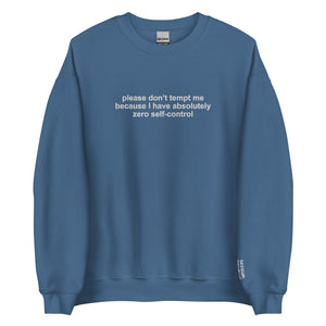 Please-Don't-Tempt-Me--Because-I-Have-Absolutely-Zero-Self-Control-Blue-Sweatshirt